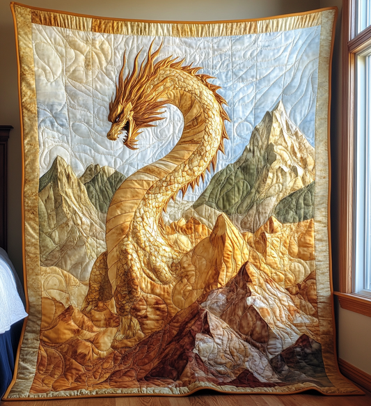 Golden Scales Quilted Blanket
