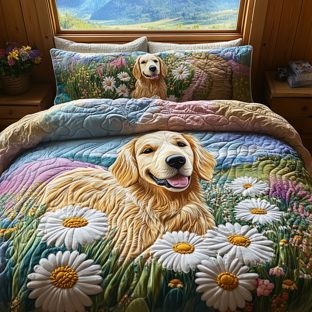 Golden Adventure 3-Piece Quilted Bedding Set