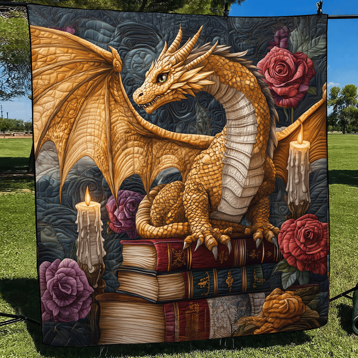 Golden Aegis Quilted Blanket
