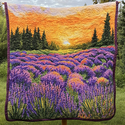 Golden Bloomfield Quilted Blanket