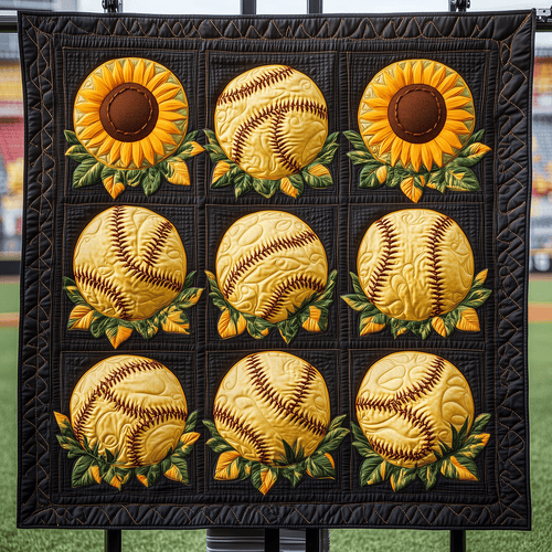 Golden Blooms Quilted Blanket