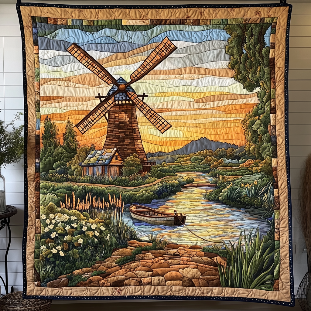 Golden Breeze Quilted Blanket