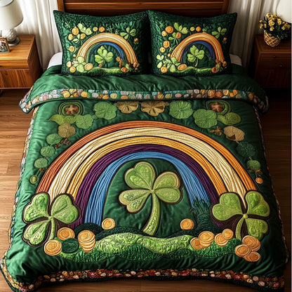 Golden Clover Rainbow 3-Piece Quilted Bedding Set