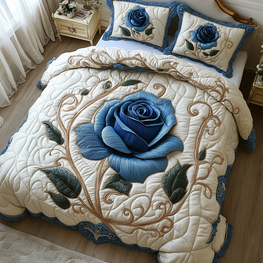 Golden Embrace 3-Piece Quilted Bedding Set