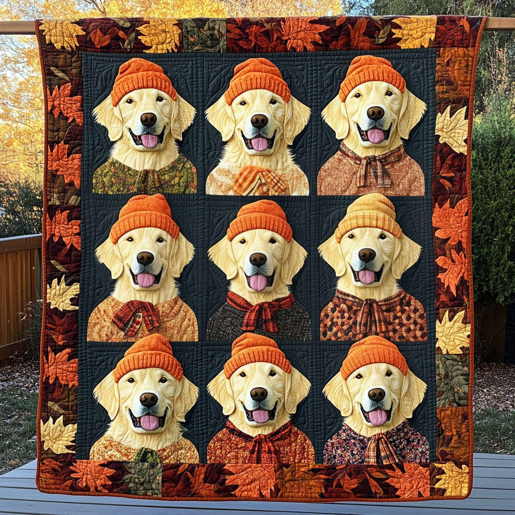 Golden Embrace Quilted Blanket