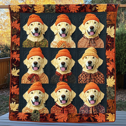Golden Embrace Quilted Blanket