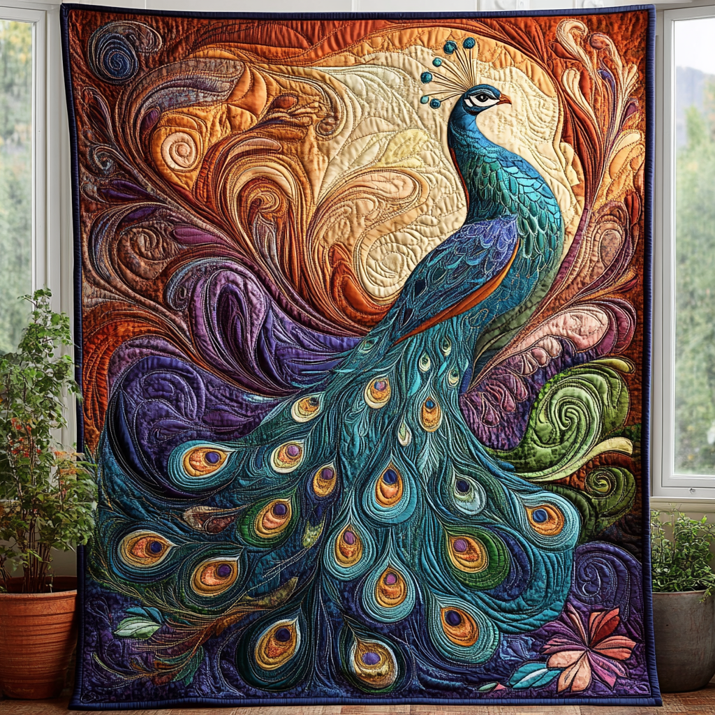 Golden Eyes Quilted Blanket