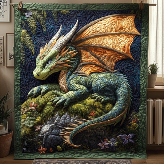 Golden Fang Quilted Blanket