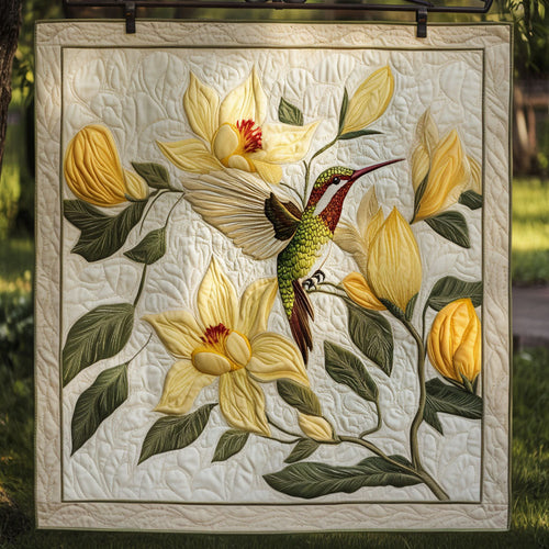 Golden Flutter Quilted Blanket