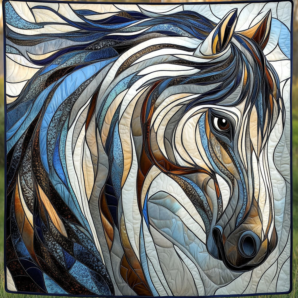 Golden Gallop Quilted Blanket