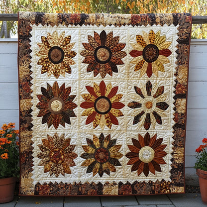 Golden Glow Quilted Blanket