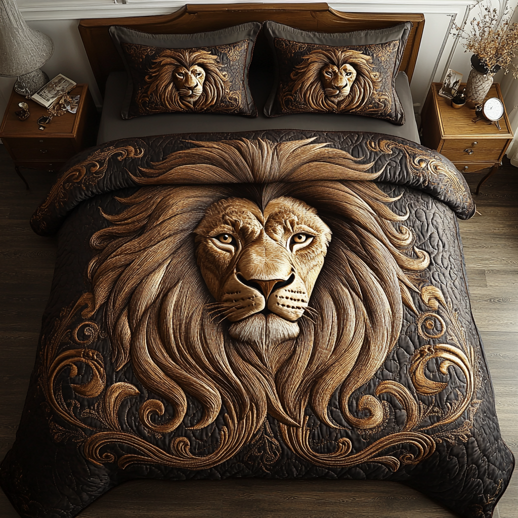 Golden Mane 3-Piece Quilted Bedding Set