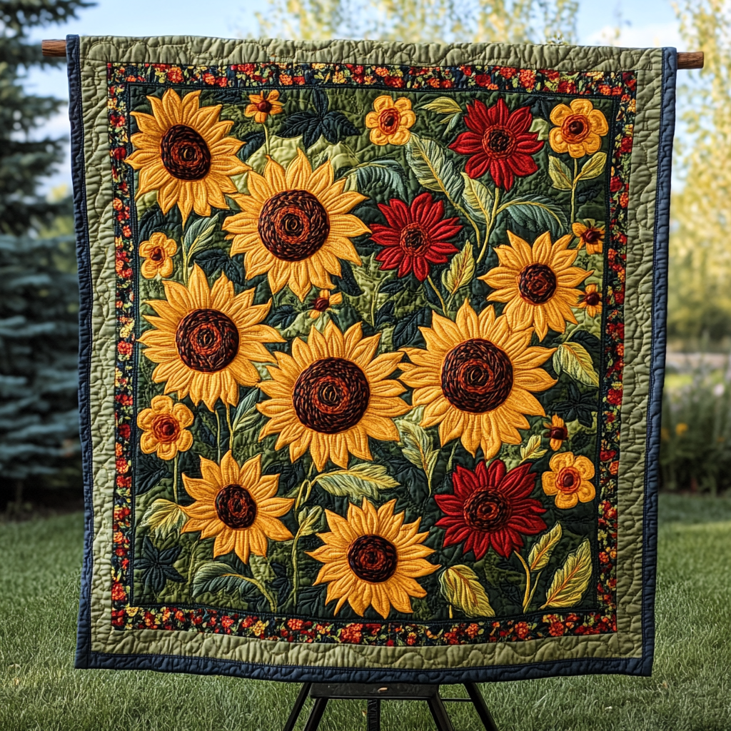 Golden Rays Quilted Blanket