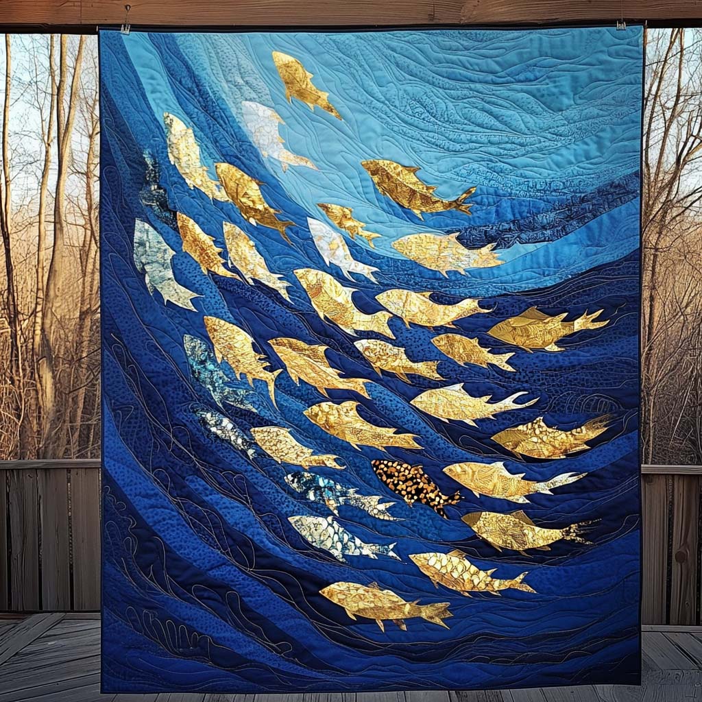 Golden School Quilted Blanket