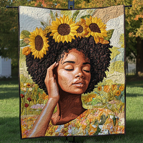Golden Sunlight Quilted Blanket