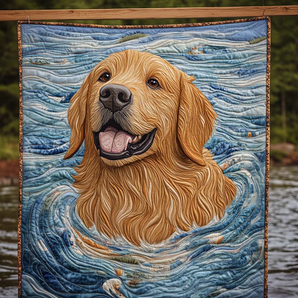 Golden Waves Quilted Blanket