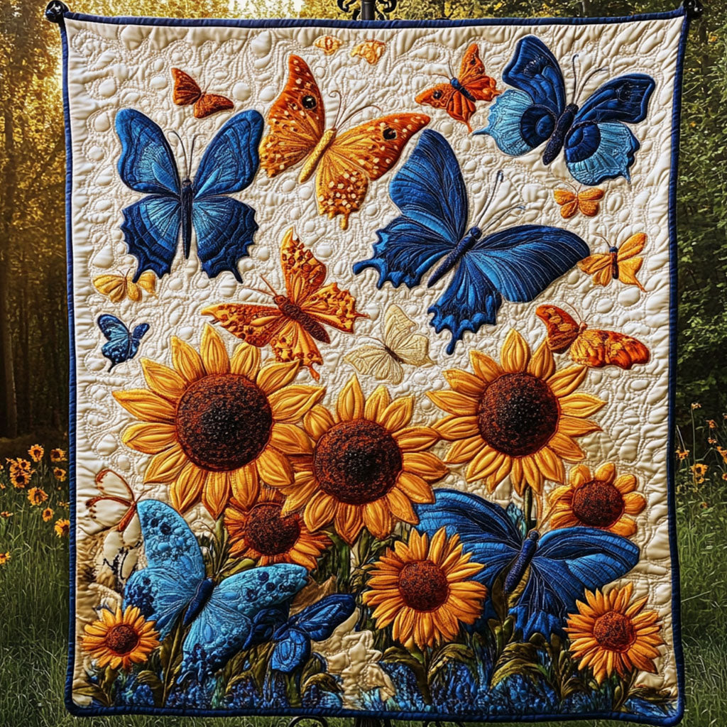 Golden Wings Quilted Blanket