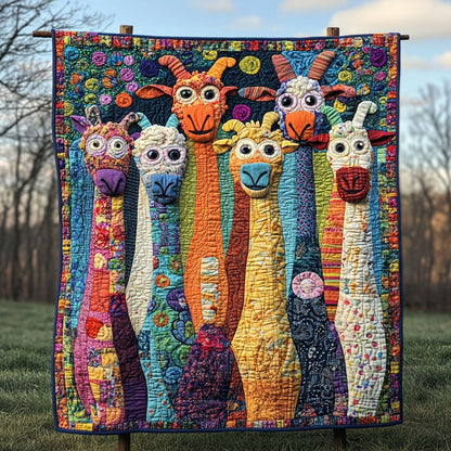 Goofy Goat Gang Quilted Blanket