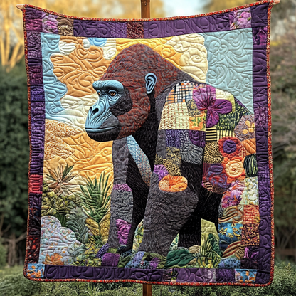 Gorilla Majesty Quilted Blanket