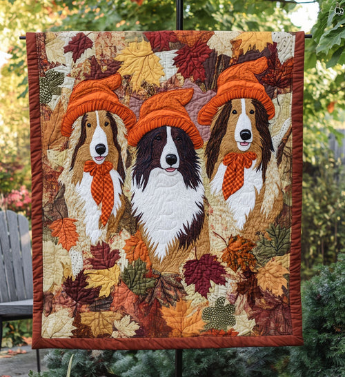 Graceful Collies Quilted Blanket