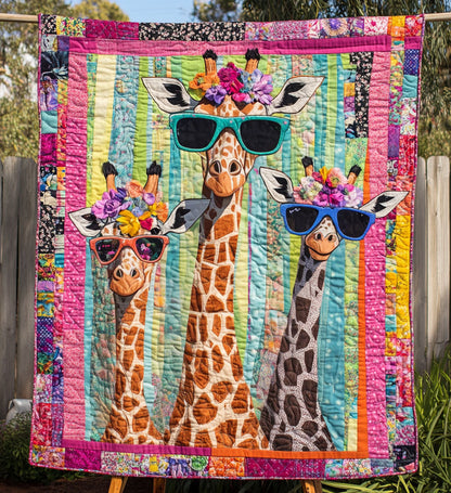 Graceful Giraffe Quilted Blanket