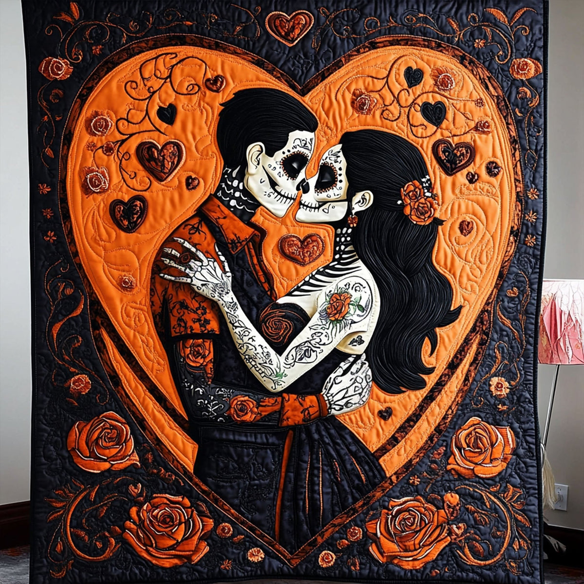 Graveyard Hearts Quilted Blanket
