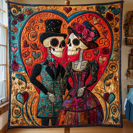 Graveyard Romance Quilted Blanket