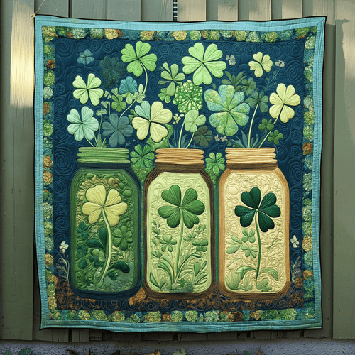 Green Clover Glow Quilted Blanket