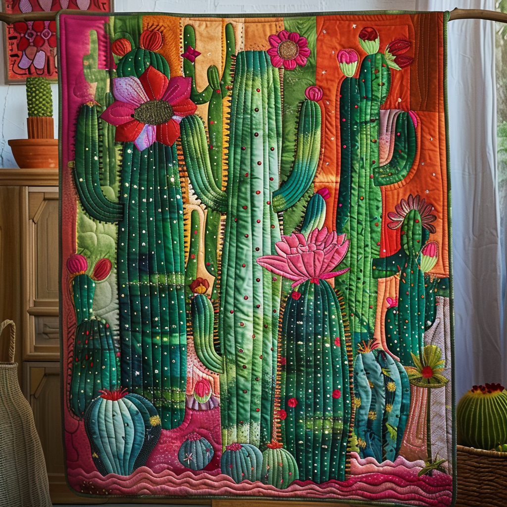 Green Oasis Quilted Blanket