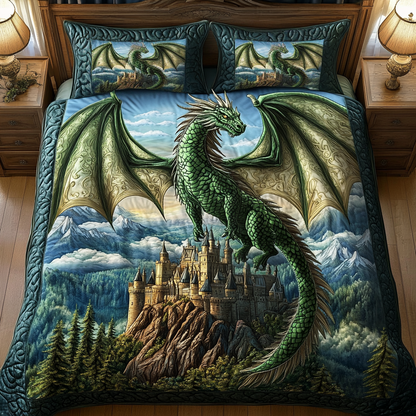 Green Sentinel 3-Piece Quilted Bedding Set