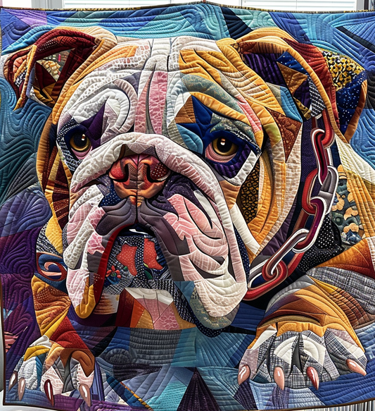 Guardian Of The Bulldogs Quilted Blanket