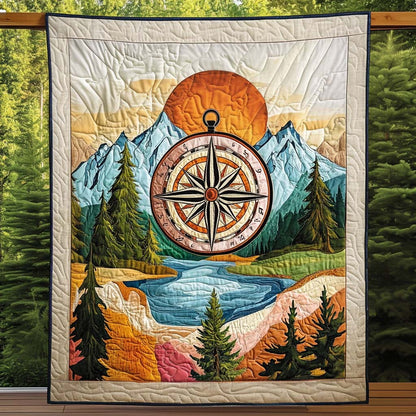 Guiding Compass Quilted Blanket