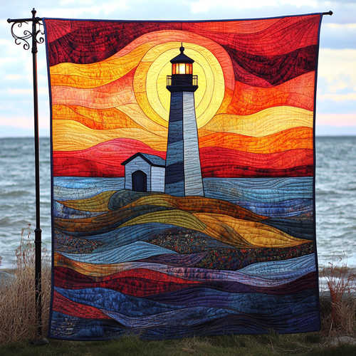 Guiding Star Lighthouse Quilted Blanket