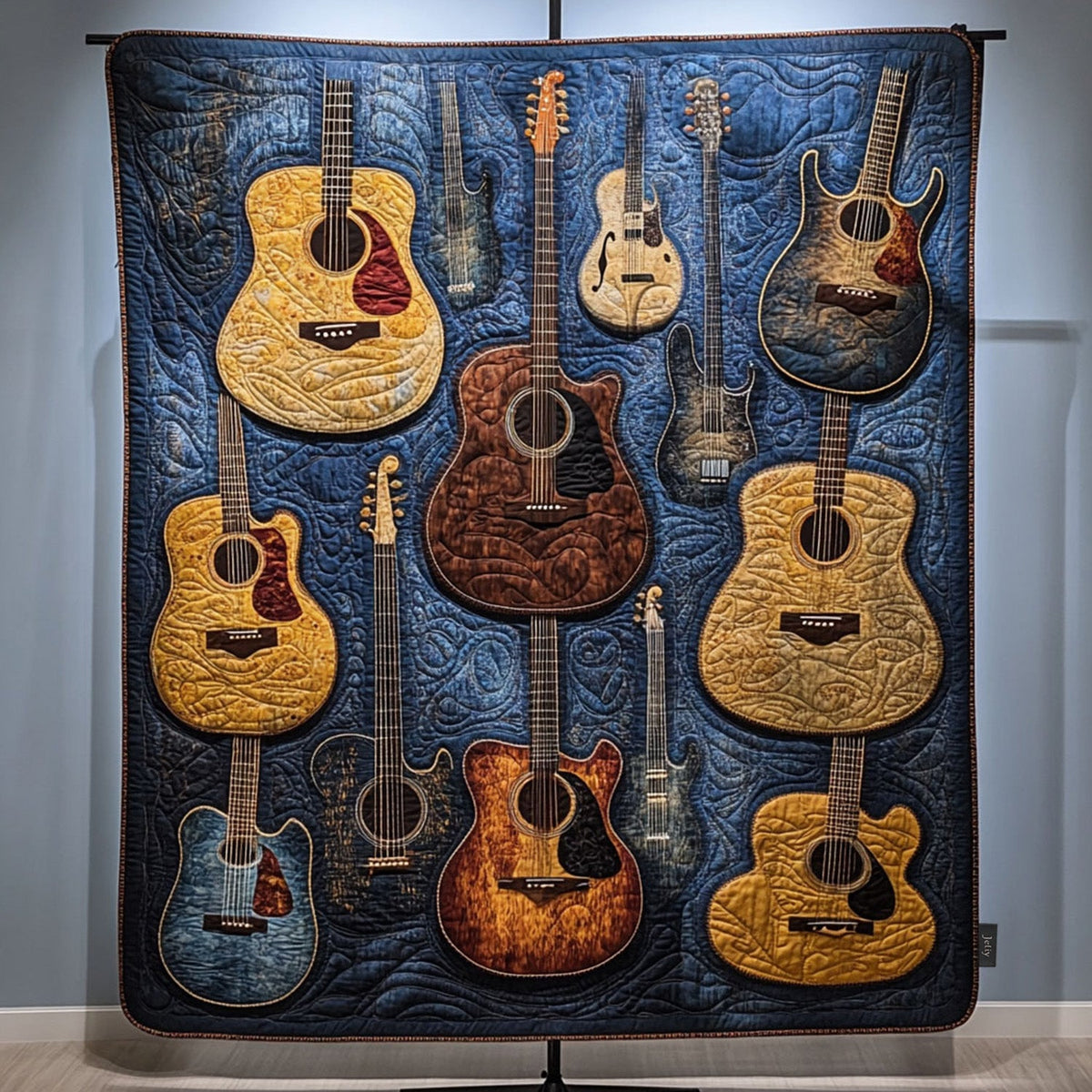 Guitar Groove Quilted Blanket