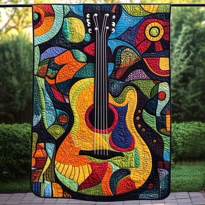 Guitar Reverie Quilted Blanket