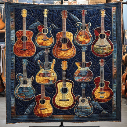 Guitar Serenade Quilted Blanket