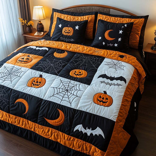 Halloween Night 3-Piece Quilted Bedding Set