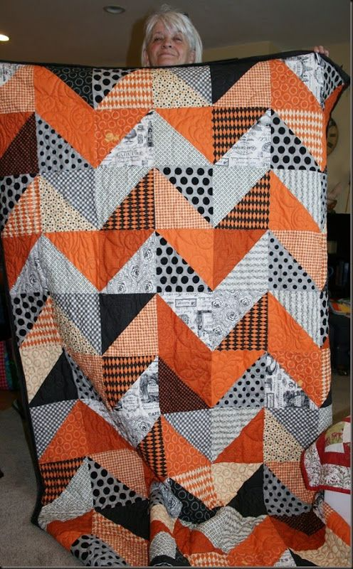 Halloween Patchwork Quilted Blanket