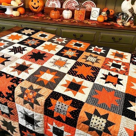 Halloween Patterned Quilted Blanket