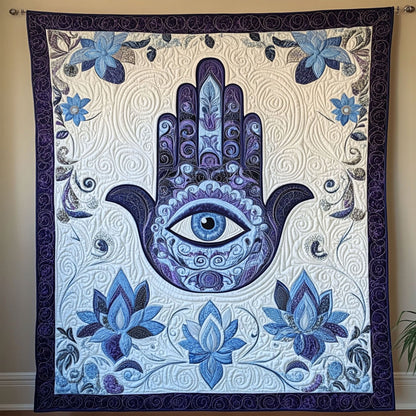 Hamsa of Balance Quilted Blanket