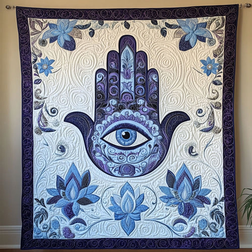 Hamsa of Balance Quilted Blanket