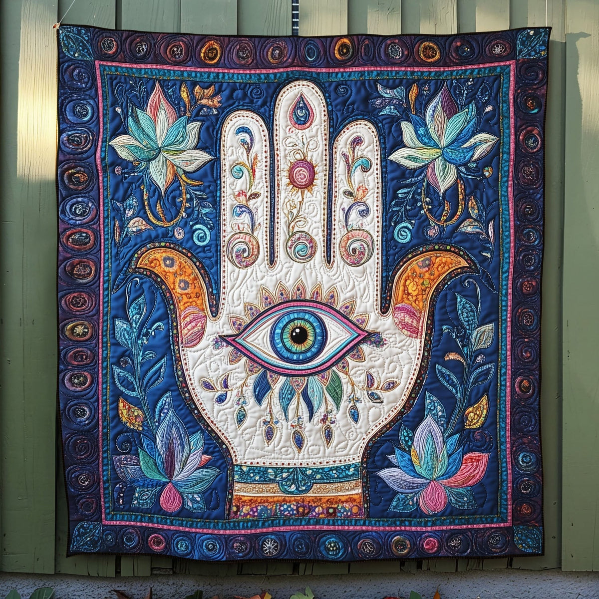 Hand of Wisdom Quilted Blanket