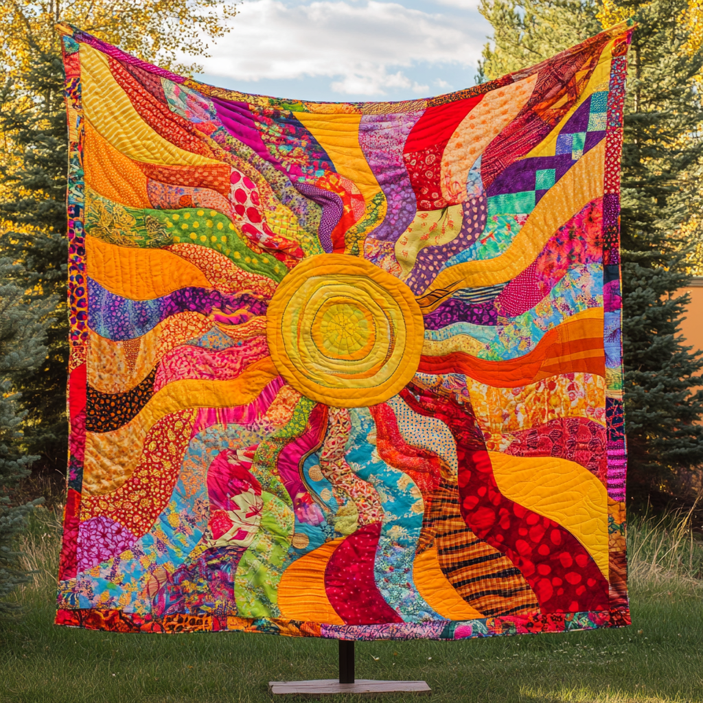 Happy Rays Quilted Blanket