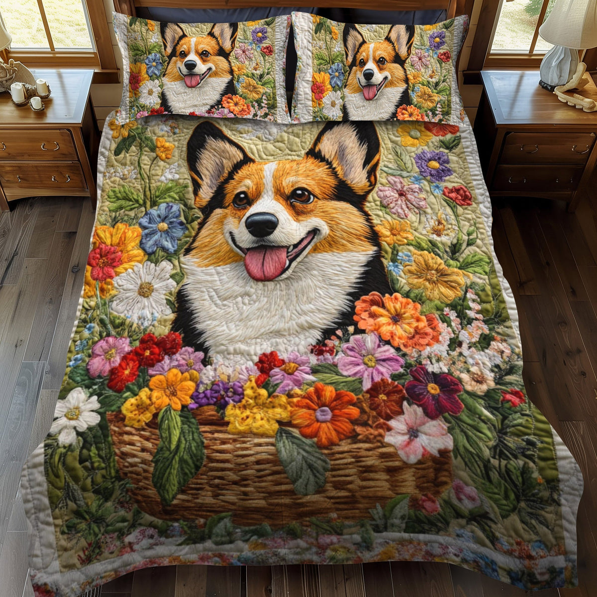 Happy Tails 3-Piece Quilted Bedding Set