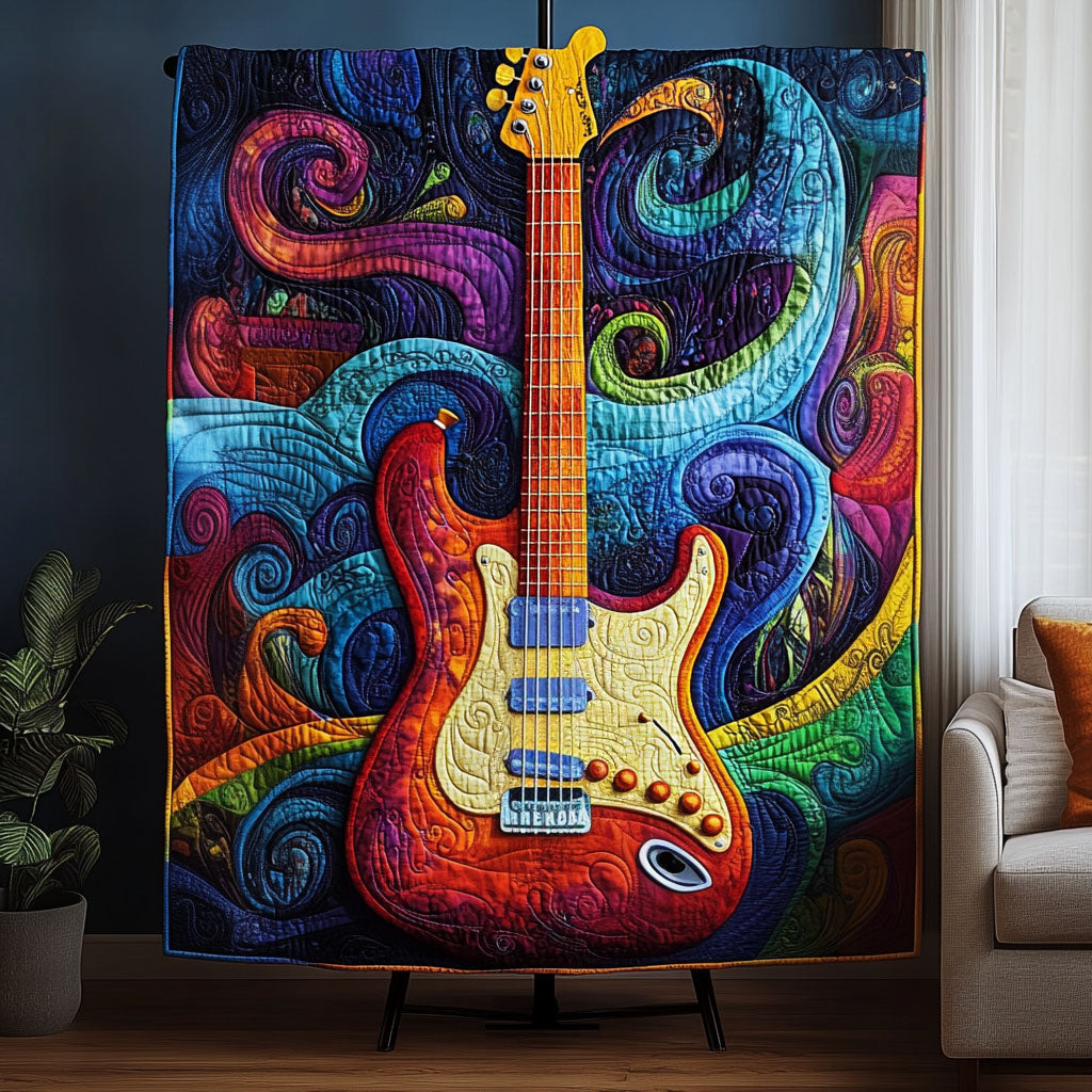Harmonic Waves Quilted Blanket