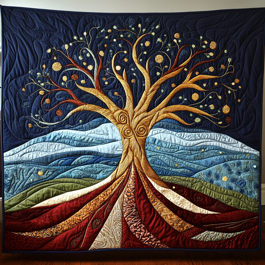 Harmony Tree Quilted Blanket
