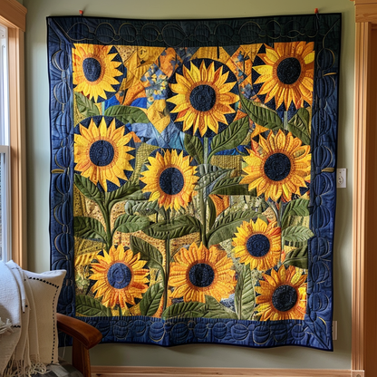 Harvest Sunflower Quilted Blanket