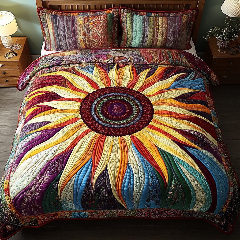 Harvest Glow 3-Piece Quilted Bedding Set