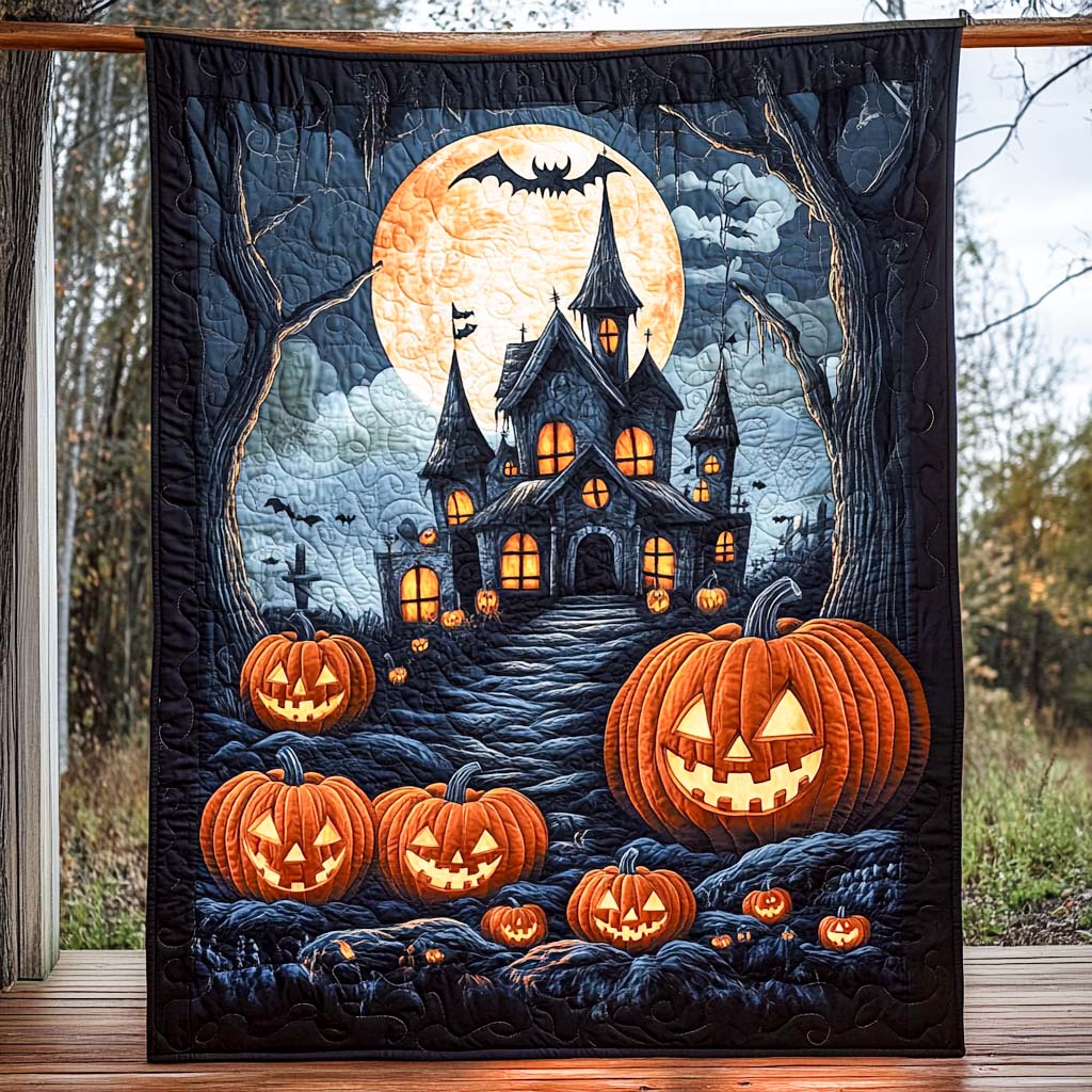 Haunted Manor Quilted Blanket