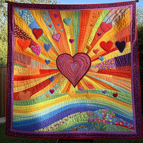 Heartburst Quilted Blanket